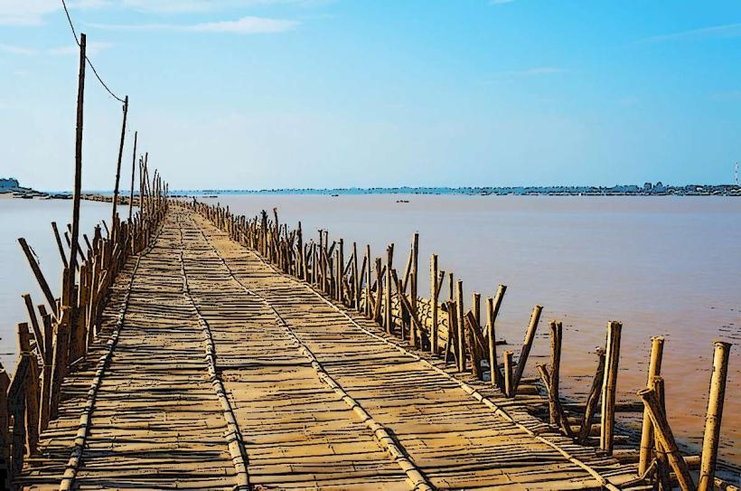 Kratie Bamboo Bridge